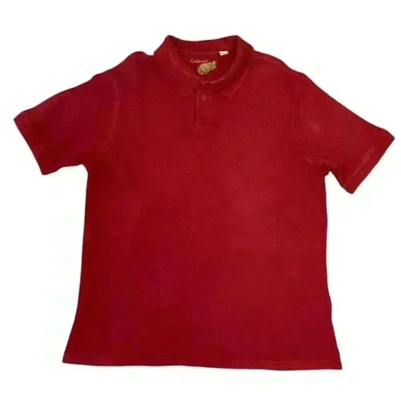 CARIBBEAN Men’s Silk Cotton Polo Shirt - Red - Size XLT - Picture 1 of 5